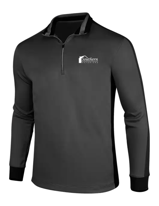 NIKE Anthracite Heather/Black Dry-Fit 1/2 Zip Cover-Up w/Southern Exteriors Logo