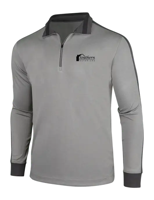 NIKE Athletic Grey/Heather Dark Grey Dry-Fit 1/2 Zip Cover-Up w/Southern Exteriors Logo