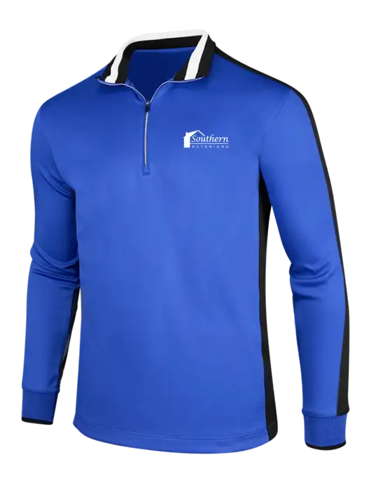 NIKE Game Royal/Black/White Dry-Fit 1/2 Zip Cover-Up w/Southern Exteriors Logo