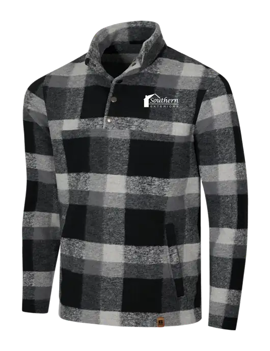 Russell Outdoors Black/White Plaid Basin Snap Pullover w/Southern Exteriors Logo