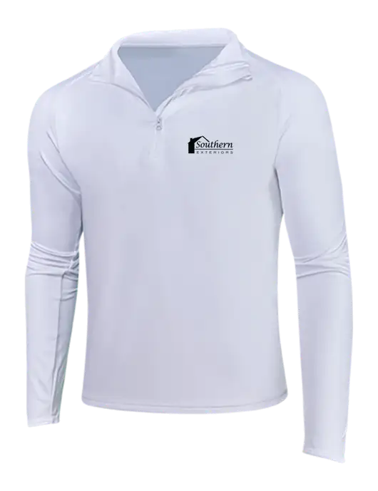 White Sport Wick Stretch 1/4 Zip Pullover w/Southern Exteriors Logo