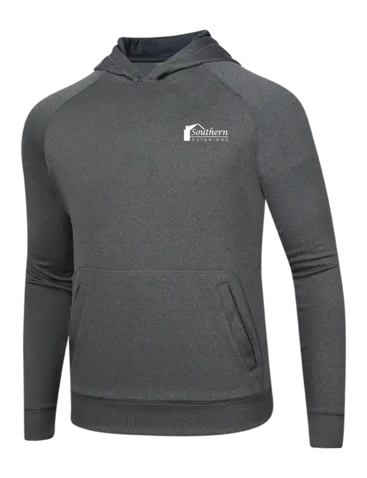 Tech Graphite Heather Fleece Hooded Sweatshirt w/Southern Exteriors Logo