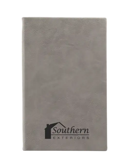 Grey Leatherette 5.25 x 8.25 Journal w/Southern Exteriors Logo