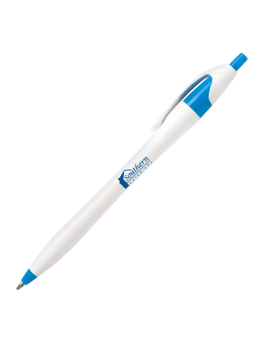 Novella Sapphire Blue/White Splash Pen - Blue Ink w/Southern Exteriors Logo