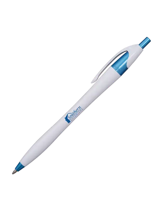 Novella White/Blue Shimmer Pen - Blue Ink w/Southern Exteriors Logo
