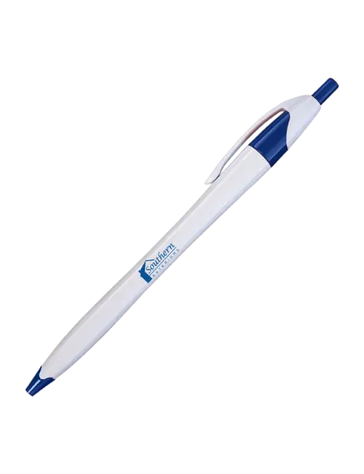 Novella White/Royal Classic Pen - Blue Ink w/Southern Exteriors Logo