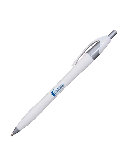 Novella White/Silver Shimmer Pen - Blue Ink w/Southern Exteriors Logo
