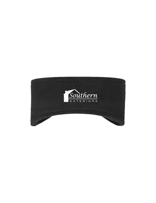 Black Stretch Fleece Headband w/Southern Exteriors Logo