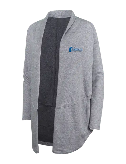 Medium Heather Grey/Char Heather Womens Interlock Cardigan w/Southern Exteriors Logo