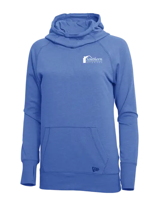 New Era Royal Heather Womens Tri-Blend Fleece Pullover Hoodie w/Southern Exteriors Logo