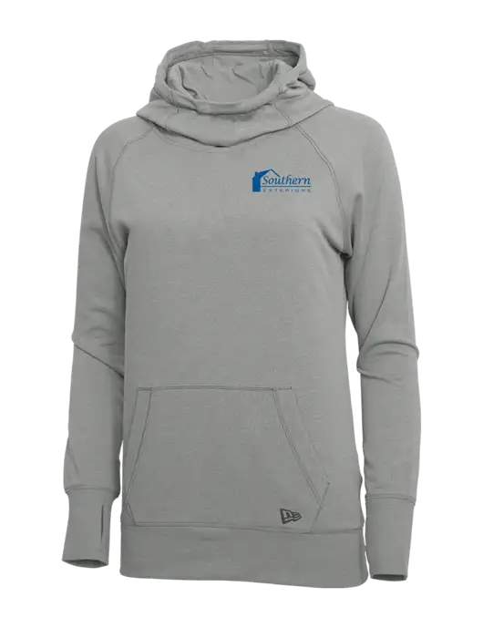 New Era Shadow Grey Heather Womens Tri-Blend Fleece Pullover Hoodie w/Southern Exteriors Logo