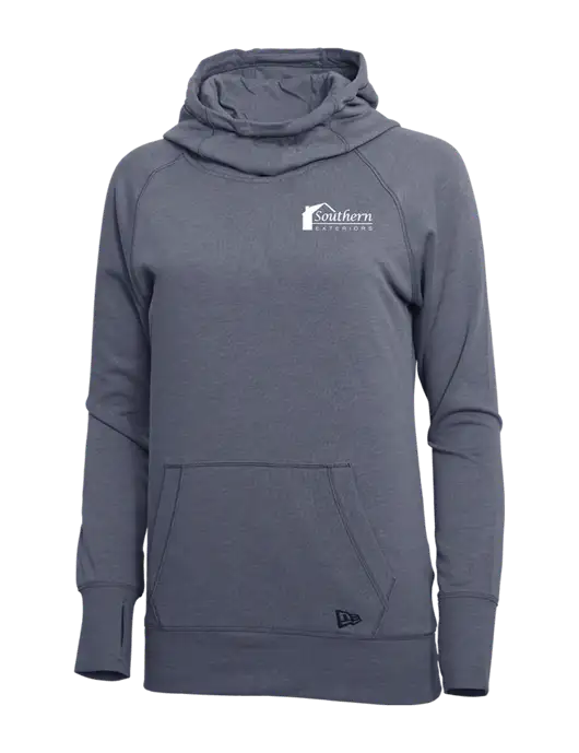 New Era True Navy Heather Womens Tri-Blend Fleece Pullover Hoodie w/Southern Exteriors Logo