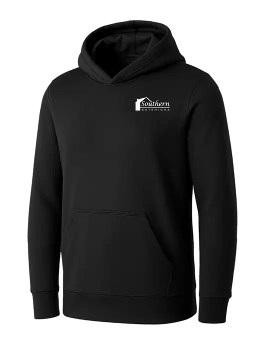 Womens Black Core Fleece Pullover Hooded Sweatshirt w/Southern Exteriors Logo