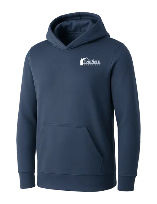 Womens Navy Core Fleece Pullover Hooded Sweatshirt w/Southern Exteriors Logo