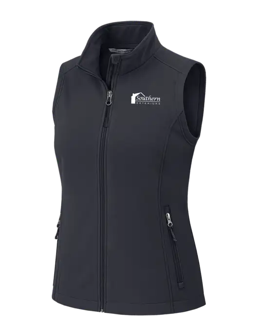 Charcoal Grey Womens Core Soft Shell Vest w/Southern Exteriors Logo