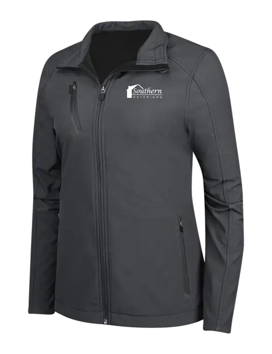 Dark Grey Womens Welded Softshell Jacket w/Southern Exteriors Logo
