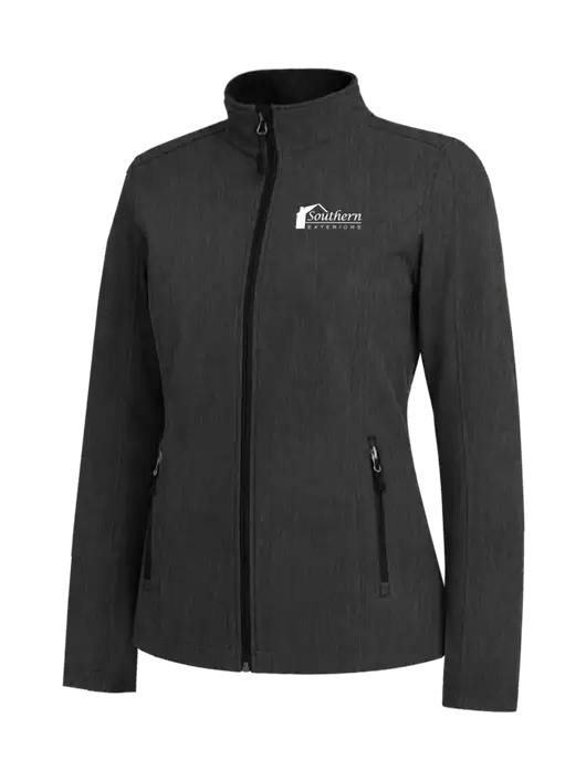 Black Charcoal Heather Womens Core Soft Shell Jacket w/Southern Exteriors Logo