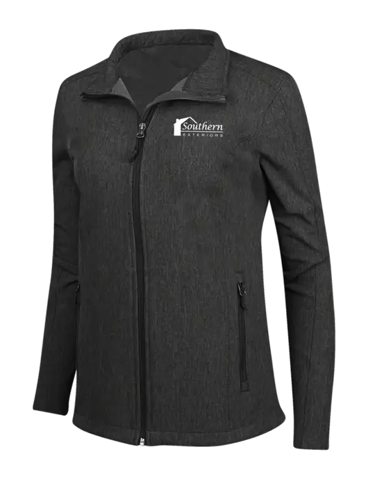Black Charcoal Heather Womens Core Soft Shell Jacket w/Southern Exteriors Logo