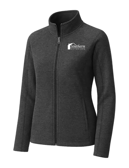 Charcoal Womens Heather Microfleece Full-Zip Jacket w/Southern Exteriors Logo