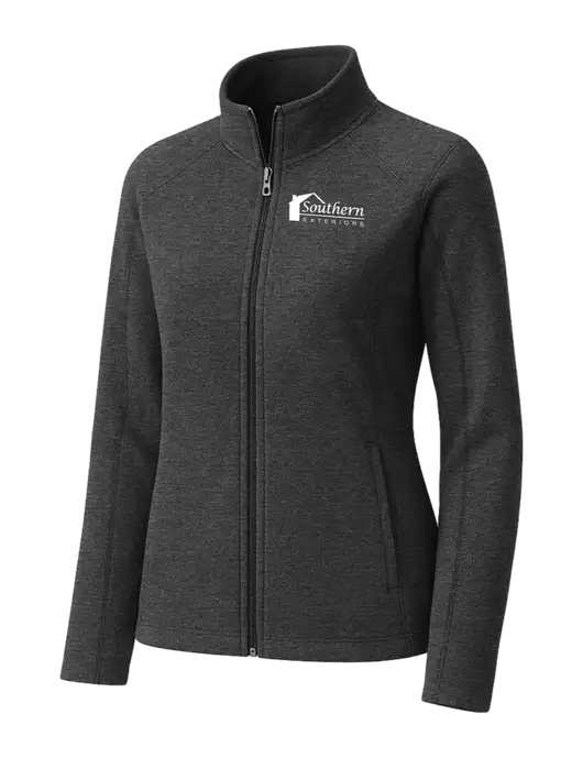 Charcoal Womens Heather Microfleece Full-Zip Jacket w/Southern Exteriors Logo