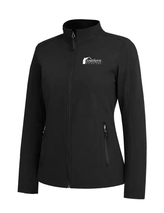 Black Womens Core Soft Shell Jacket w/Southern Exteriors Logo