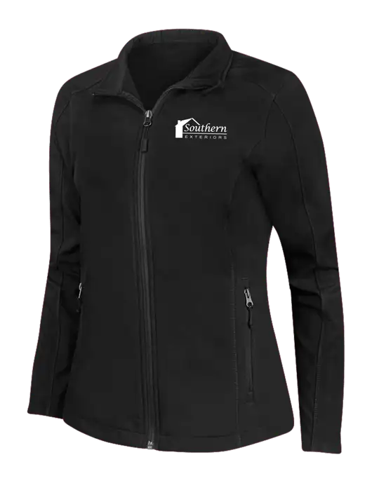 Black Womens Core Soft Shell Jacket w/Southern Exteriors Logo