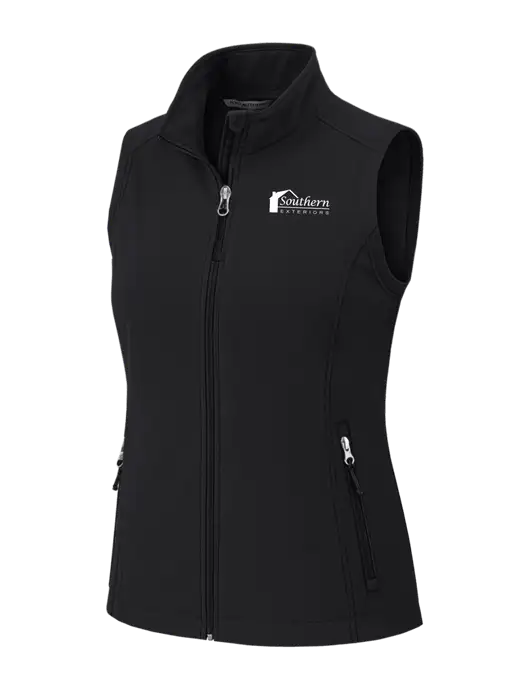 Black Womens Core Soft Shell Vest w/Southern Exteriors Logo
