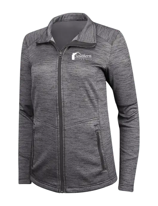 Womens Dark Grey Digi Stripe Fleece Jacket w/Southern Exteriors Logo