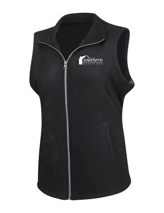 Black Womens Microfleece Vest w/Southern Exteriors Logo