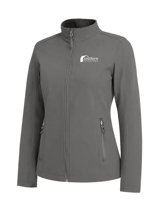 Medium Grey Womens Core Soft Shell Jacket w/Southern Exteriors Logo