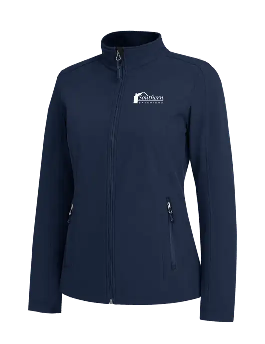 Navy Womens Core Soft Shell Jacket w/Southern Exteriors Logo