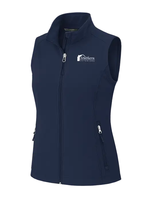 Navy Womens Core Soft Shell Vest w/Southern Exteriors Logo