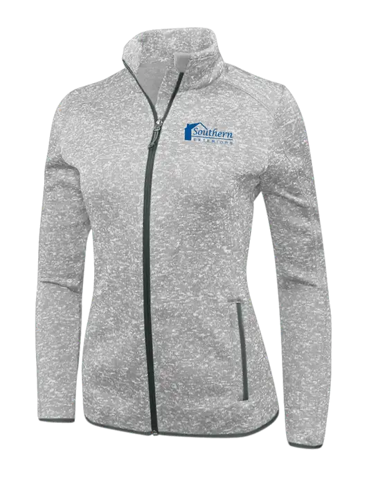 Grey Heather Womens Sweater Fleece Jacket w/Southern Exteriors Logo