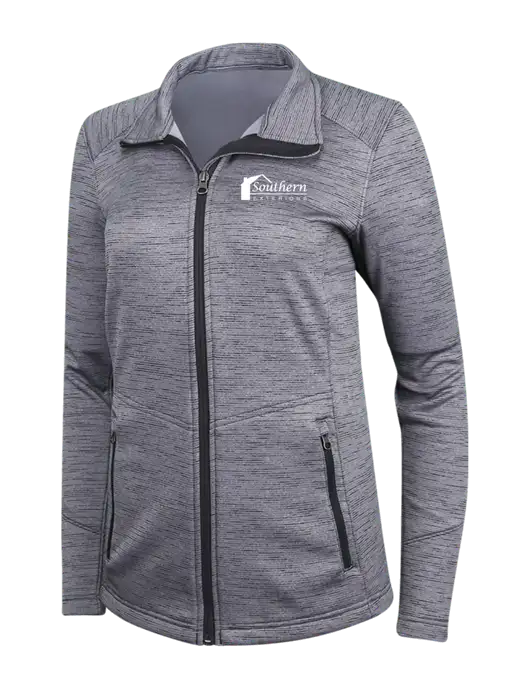 Medium Grey Womens Digi Stripe Fleece Jacket w/Southern Exteriors Logo