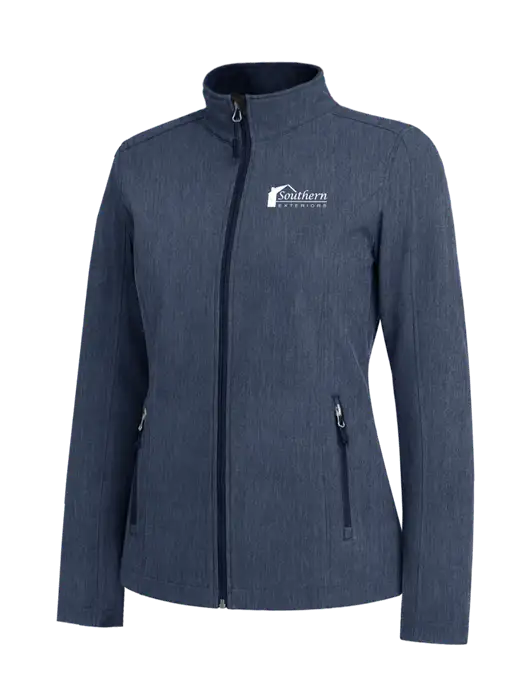 Navy Heather Womens Core Soft Shell Jacket w/Southern Exteriors Logo