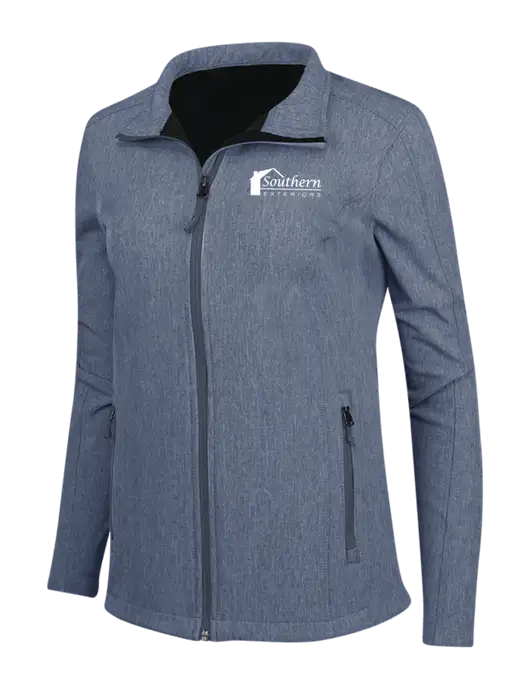 Navy Heather Womens Core Soft Shell Jacket w/Southern Exteriors Logo