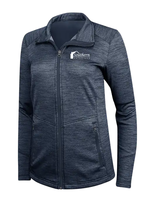 Navy Womens Digi Stripe Fleece Jacket w/Southern Exteriors Logo