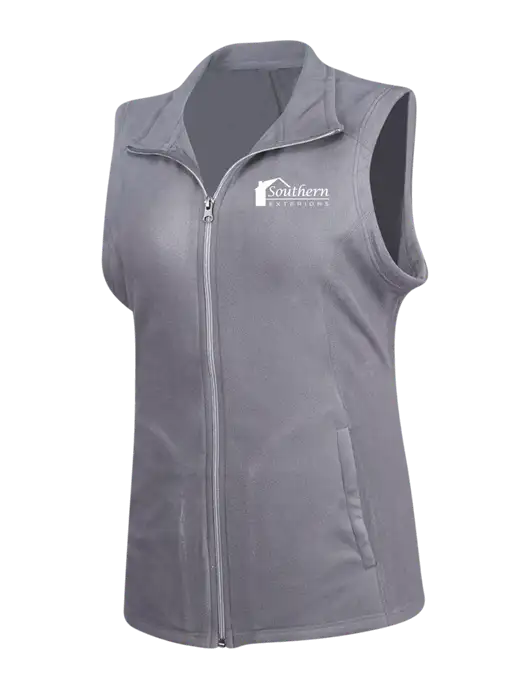 Medium Grey Womens Microfleece Vest w/Southern Exteriors Logo