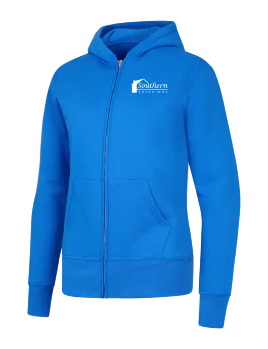 Royal Womens Core Fleece Full-Zip Hooded Sweatshirt w/Southern Exteriors Logo