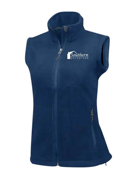 Navy Womens Fleece Vest w/Southern Exteriors Logo