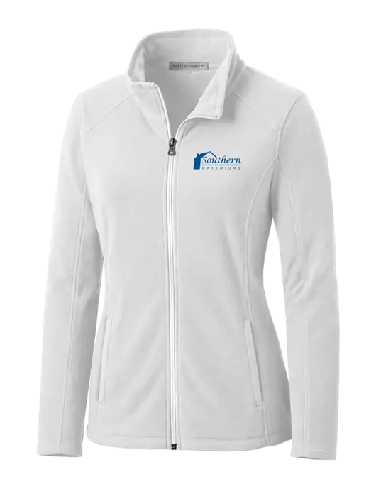 White Womens Microfleece Jacket w/Southern Exteriors Logo