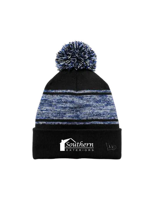 New Era Black/Royal Knit Chilled Pom Beanie w/Southern Exteriors Logo