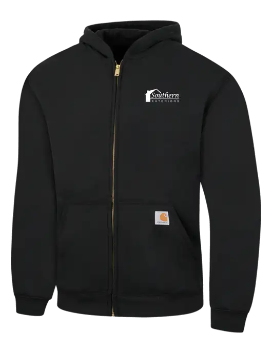 Carhartt Black Midweight Hooded Zip-Front Sweatshirt w/Southern Exteriors Logo