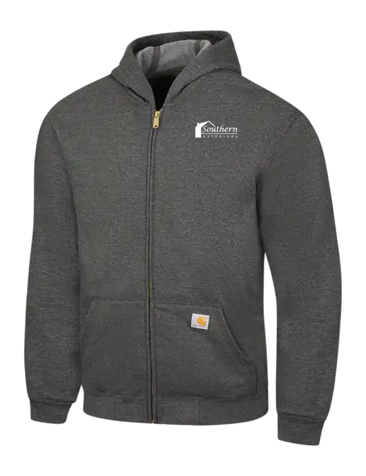 Carhartt Dark Grey Heather Midweight Hooded Zip-Front Sweatshirt w/Southern Exteriors Logo