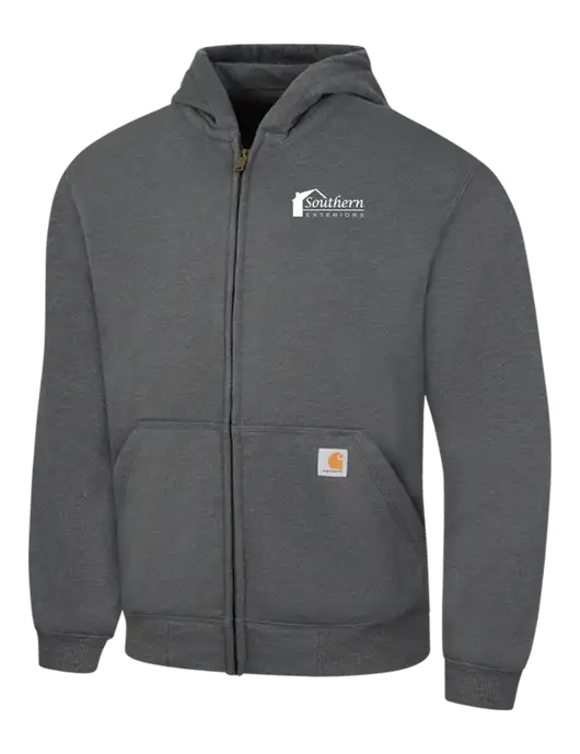 Carhartt Dark Grey Heather Rain Defender Paxton Heavyweight Hooded Zip-Front Sweatshirt w/Southern Exteriors Logo