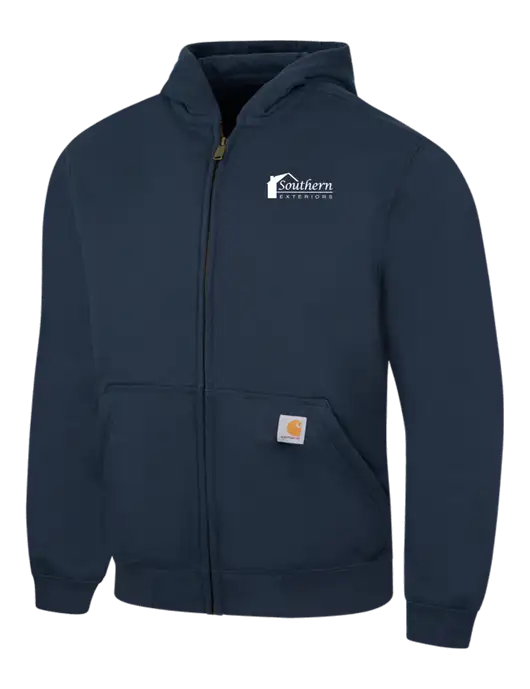 Carhartt Navy Rain Defender Paxton Heavyweight Hooded Zip-Front Sweatshirt w/Southern Exteriors Logo