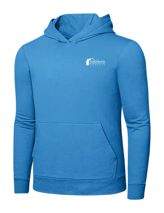 Light Aqua Blue 7.8 oz Ring Spun Hooded Sweatshirt w/Southern Exteriors Logo