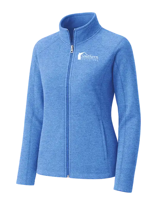Light Royal Heather Womens Microfleece Full-Zip Jacket w/Southern Exteriors Logo