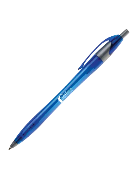 Novella Translucent Blue/Silver Jewel Pen - Blue Ink w/Southern Exteriors Logo